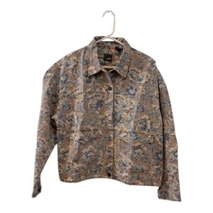 Liz Wear vintage Blazer  Floral 100% Cotton petite M